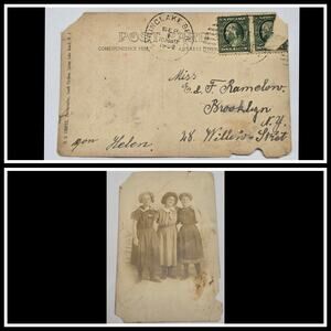 1902 Postmark Picture Postcard w 2 Benjamin Franklin 1 Cent Stamp Early Century